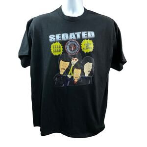 BEAVIS AND BUTT HEAD The Ramones Sedated Black shirt size XL